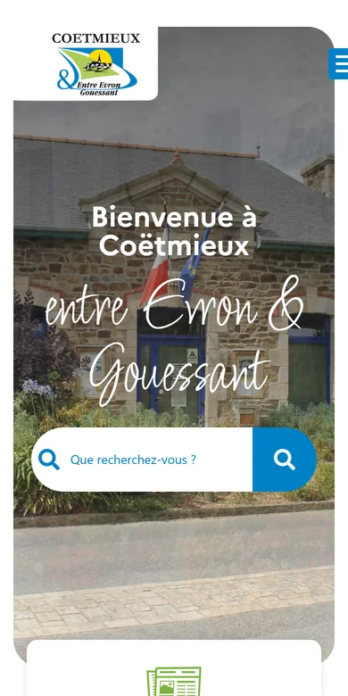 Le même site sur téléphone