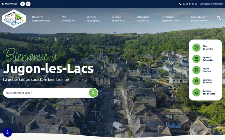 Page d’accueil du site de Jugon-les-Lacs